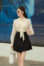 Áo sơ mi tay dài basic ADB210 hoa cam pc3