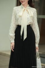 Áo sơ mi tay dài basic ADB210 hoa xanh dương pc1