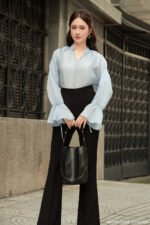 Áo sơ mi tay dài kiểu ADF207 xanh dương pc5