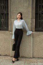 Áo sơ mi tay dài kiểu ADF207 xanh dương pc6