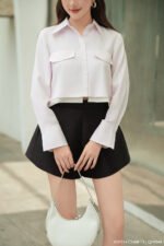 Áo sơ mi tay dài kiểu ADF214 hồng pc1