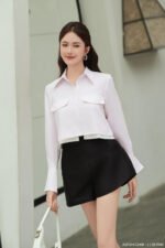 Áo sơ mi tay dài kiểu ADF214 hồng pc2