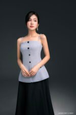 Áo hai dây kiểu AHF2023 xanh pc2