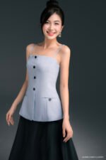 Áo hai dây kiểu AHF2023 xanh pc4