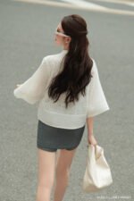 Áo sơ mi tay lỡ basic ALB213 trắng pc3