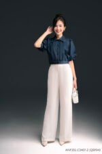 Áo sơ mi tay ngắn ANF202 xanh jean pc1