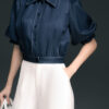 Áo sơ mi tay ngắn ANF202 xanh jean pc5