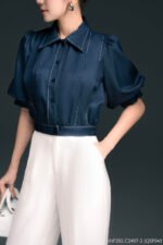 Áo sơ mi tay ngắn ANF202 xanh jean pc5