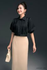 Áo sơ mi tay ngắn ANF202 đen pc2