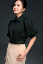 Áo sơ mi tay ngắn ANF202 đen pc5