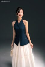 Áo sơ mi tay ngắn ANF204 xanh đen pc5