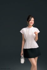 Áo sơ mi tay ngắn ANF 205 trắng pc2