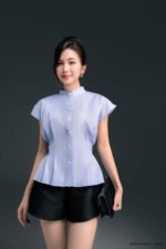 Áo sơ mi tay ngắn ANF xanh pc3