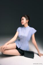 Áo sơ mi tay ngắn ANF xanh pc5