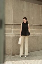 Áo sơ mi tay ngắn kiểu ANF209 đen pc5