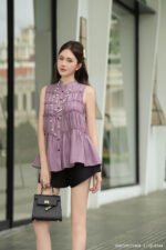 Áo sơ mi tay ngắn kiểu ANF209 tím pc2