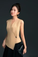 Áo gile KGF026 vàng pc5