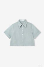 Áo Sơ Mi Tay Ngắn Basic ANB217 xanh 2D pc2