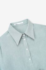 Áo Sơ Mi Tay Ngắn Basic ANB217 xanh 2D pc1