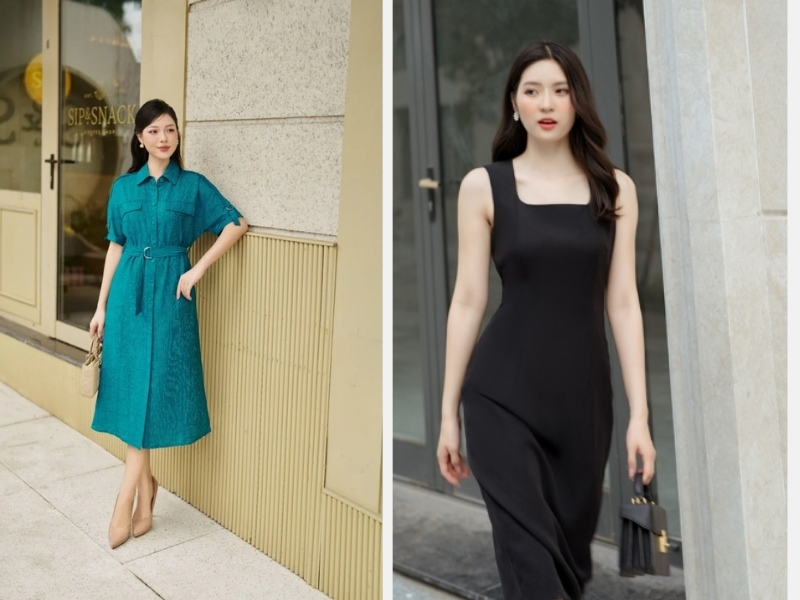 Mặc Gì Khi Đi Tiệc Tân Gia? Gợi Ý Trang Phục Đẹp Và Phù Hợp 13 Đầm suông hoặc đầm ôm sát body