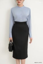 Áo sơ mi tay dài basic ADB218 xanh pc1