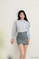 Áo sơ mi tay dài basic ADB211 xanh pc3