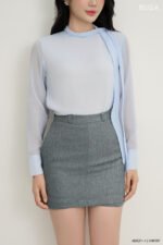 Áo sơ mi tay dài basic ADB211 xanh pc1