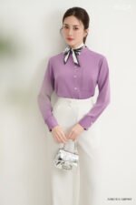 Áo sơ mi tay dài basic ADB218 tím pc2