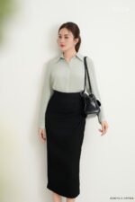 Áo sơ mi tay dài basic ADB215 xanh mint pc3