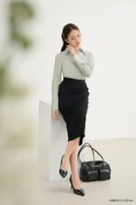 Áo sơ mi tay dài basic ADB215 xanh mint pc2