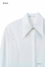 Áo Sơ Mi Tay Dài Kiểu - Trắng & Xanh - ADF232 - Ảnh 4