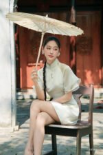 Đầm kiểu DF003 be pc2