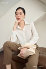 Áo sơ mi tay dài basic ANB219 trắng