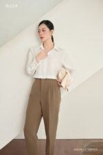 Áo sơ mi tay dài basic ANB219 trắng pc2