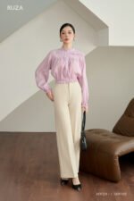 Áo sơ mi tay dài ANF221 tím pc2