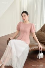 Áo sơ mi tay ngắn basic ANB 222 hồng pc4