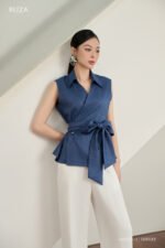 Áo sơ mi tay ngắn basic ANB225 xanh pc1