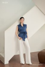 Áo sơ mi tay ngắn basic ANB225 xanh pc2