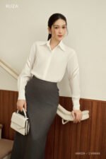 Áo Sơ Mi Tay Dài Basic ADB229 trắng pc4