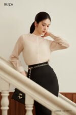 Áo Sơ Mi Tay Dài Basic ADB228 xanh pc1