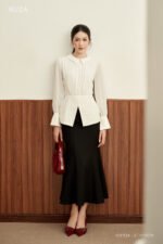 Áo sơ mi tay dài xanh ADF224 trắng pc1