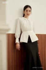 Áo sơ mi tay dài xanh ADF224 trắng pc3