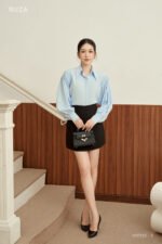 Áo sơ mi tay dài xanh ADF232 p5