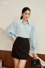 Áo sơ mi tay dài xanh ADF232 p4