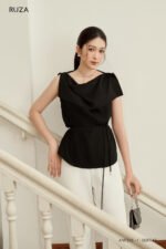 Áo Sơ Mi Tay Ngắn Kiểu ANF226 đen pc2