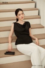 Áo Sơ Mi Tay Ngắn Kiểu ANF226 đen pc3