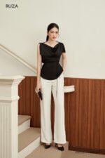 Áo Sơ Mi Tay Ngắn Kiểu ANF226 đen pc4