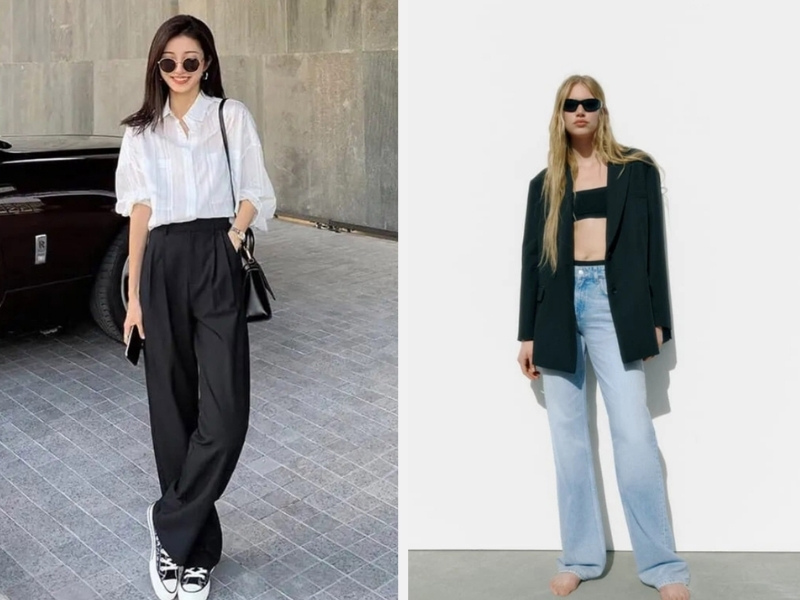 Chân To Nên Mặc Quần Gì Để Tôn Dáng? Bí Quyết Chọn Quần Phù Hợp 12 Quần cạp cao với áo thun hoặc áo sơ mi