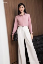 Áo sơ mi tay dài ADF244 hồng pc4