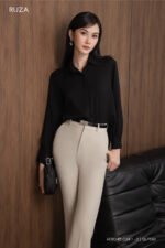 Áo sơ mi tay dài ADF244 đen pc3